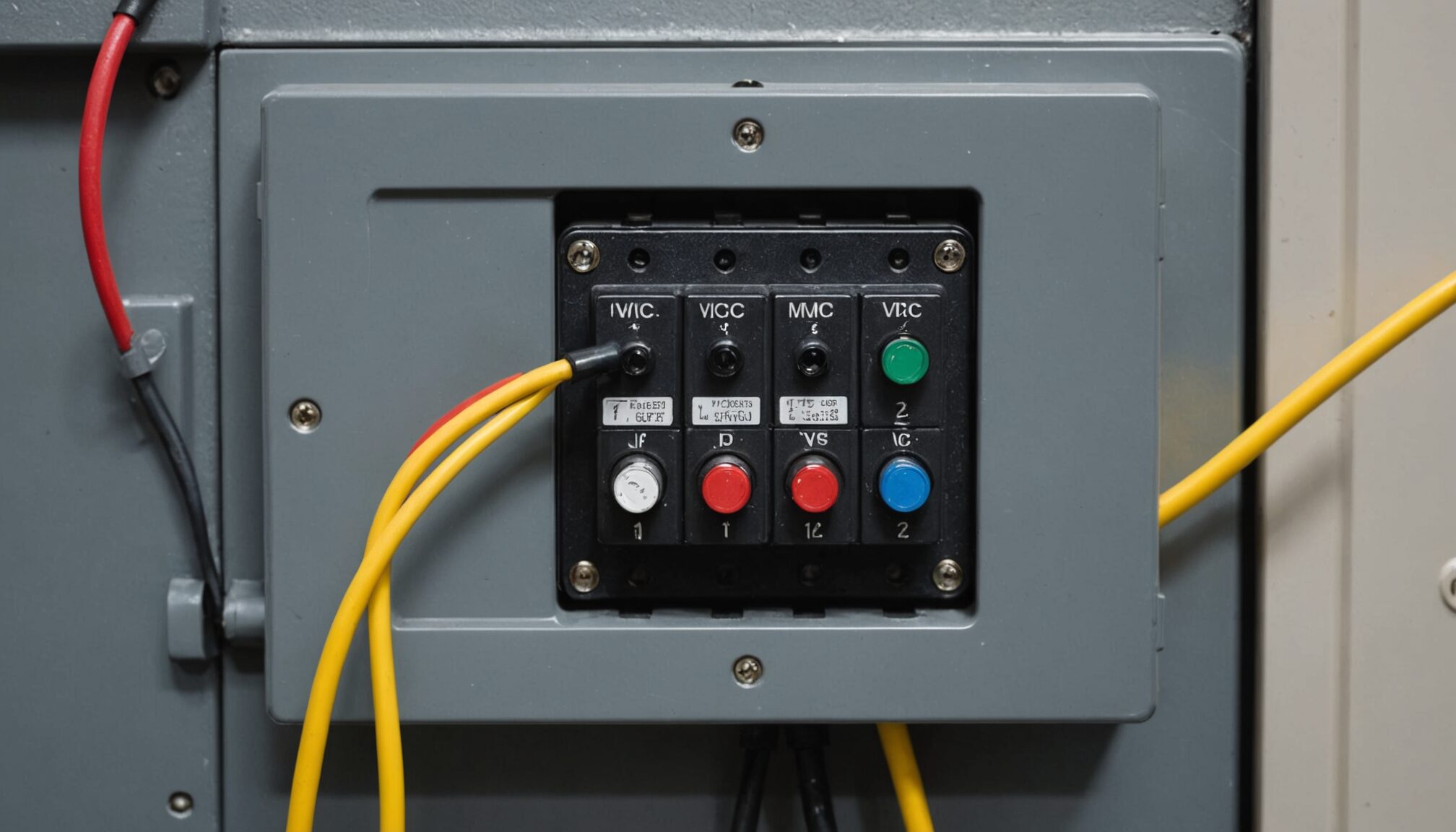Câbles électriques préparés pour le branchement d'une VMC sans interrupteur
